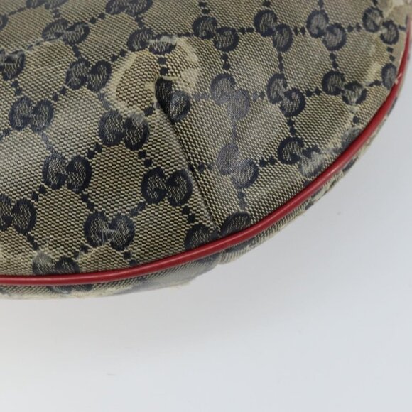 Authentic GUCCI GG Crystal Shoulder Bag Coated Canvas Navy Gold 181092 - Picture 8 of 16